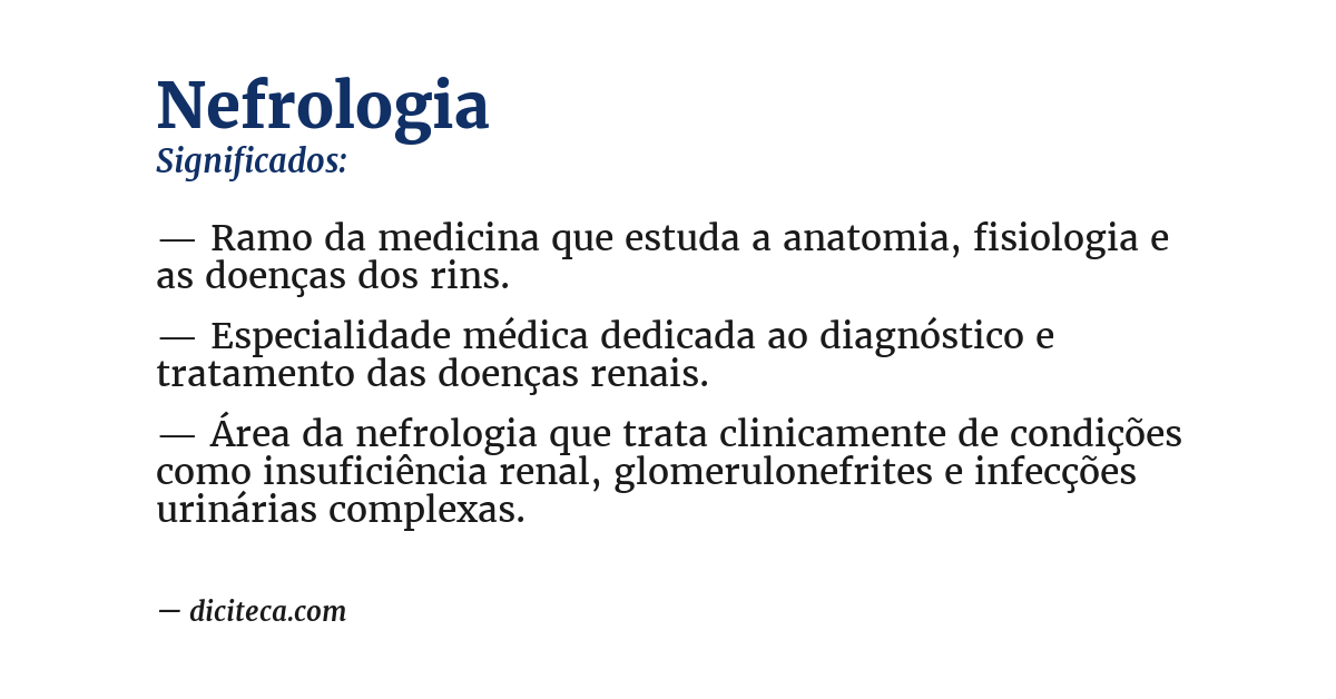 Significado de nefrologia