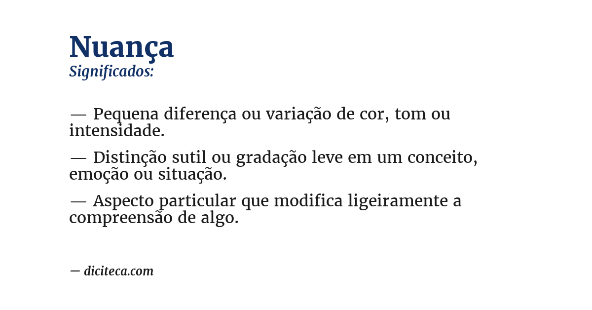 Significado de nuança
