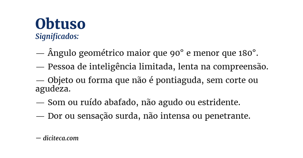Significado de obtuso