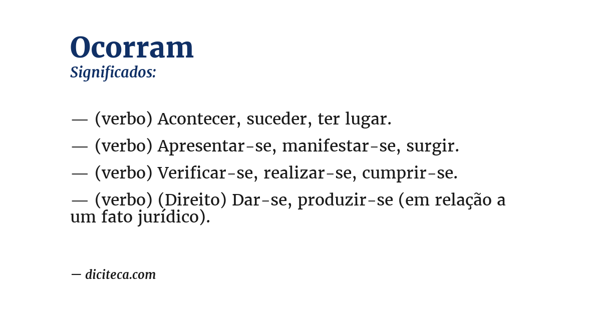 Significado de ocorram