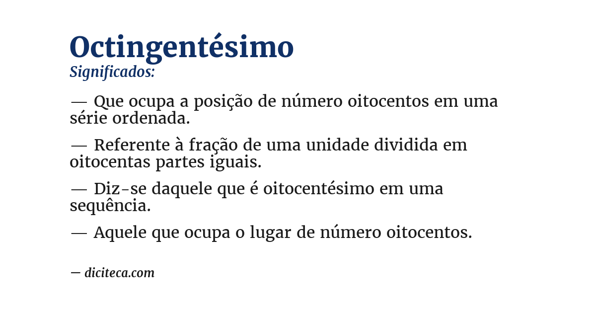 Significado de octingentésimo