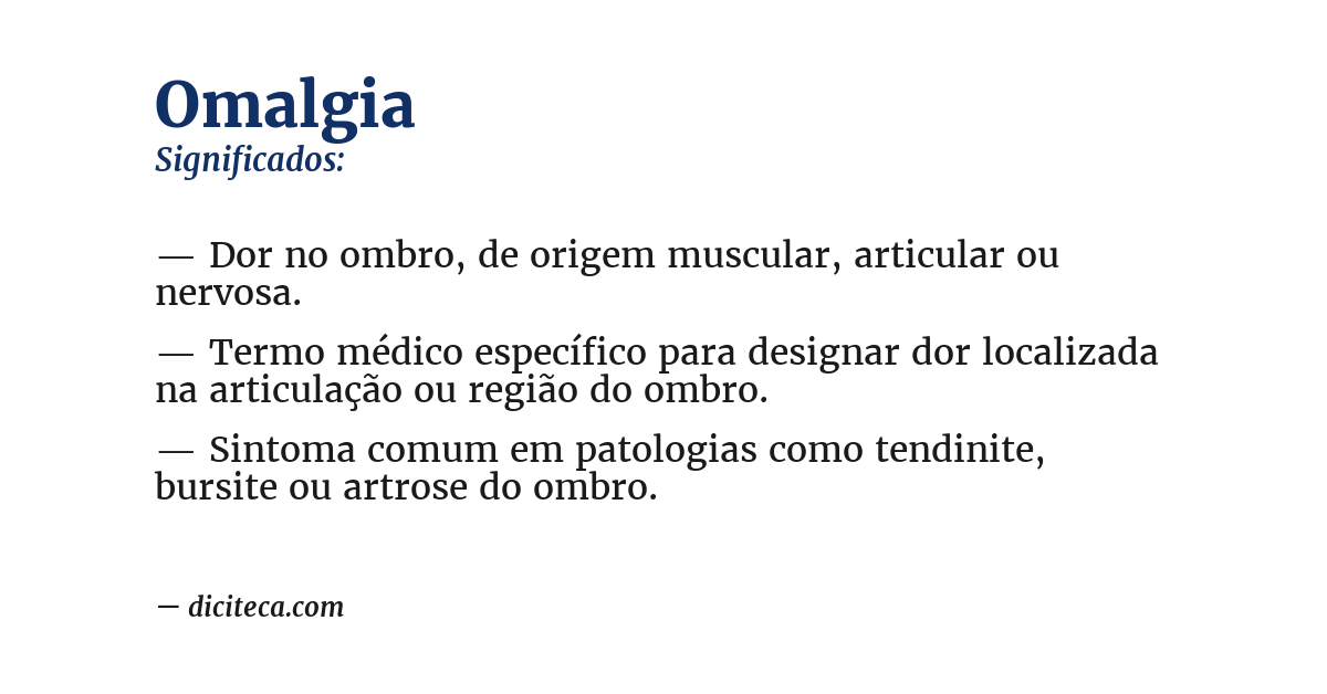 Significado de omalgia