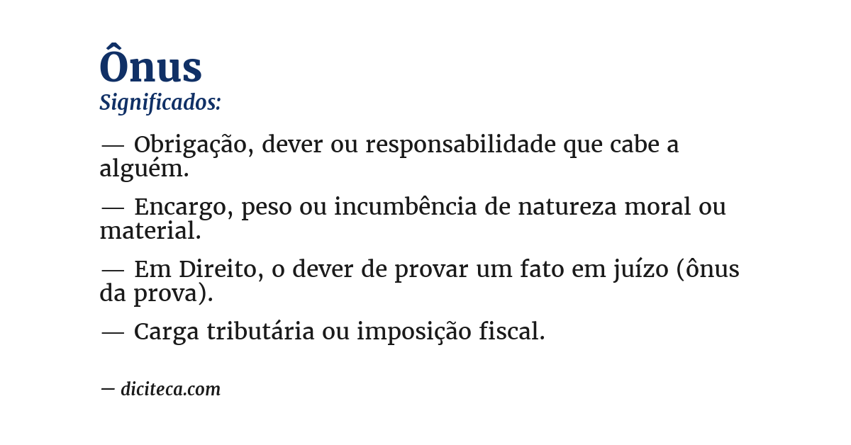 Significado de ônus
