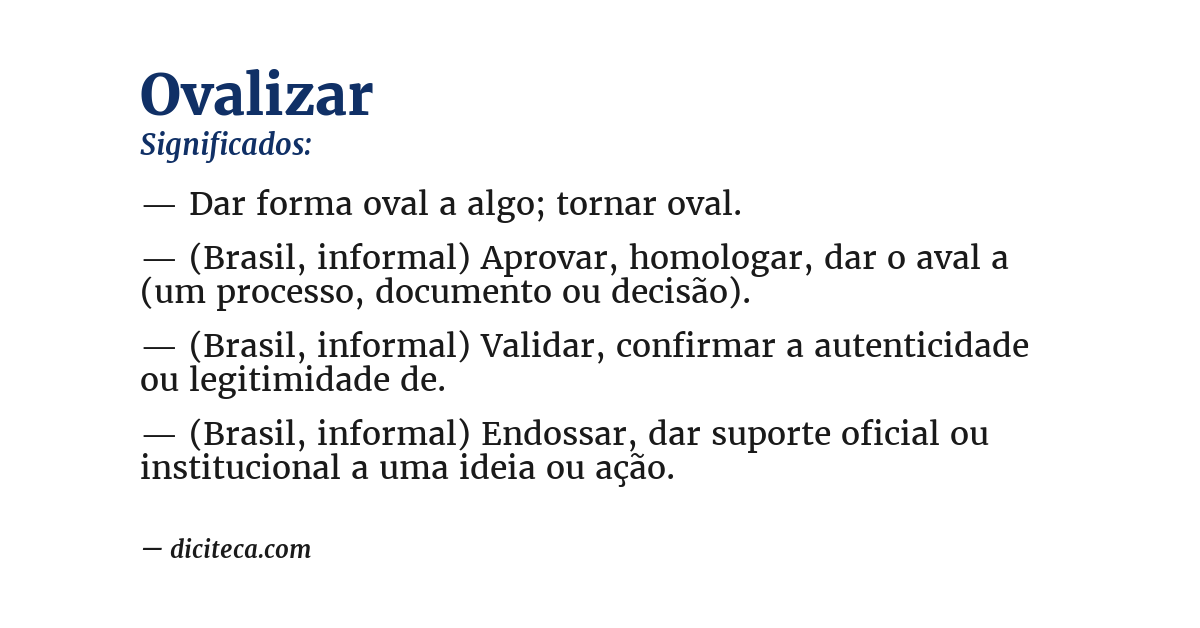 Significado de ovalizar