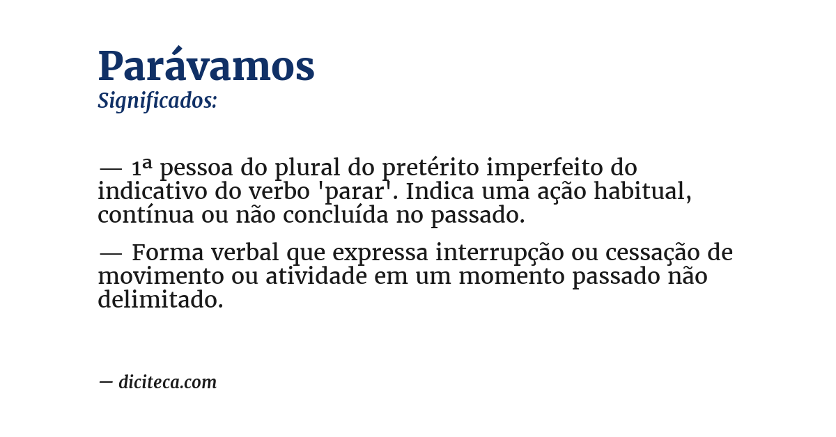 Significado de parávamos