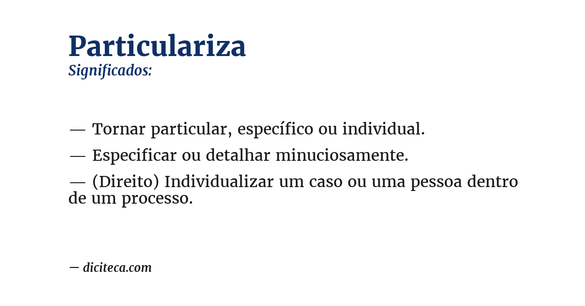 Significado de particulariza