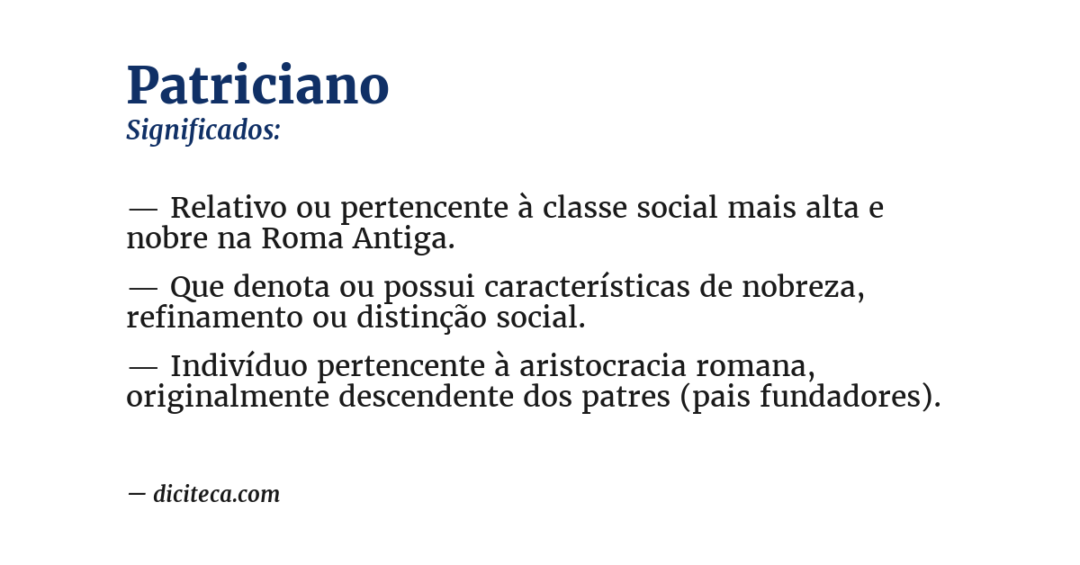 Significado de patriciano
