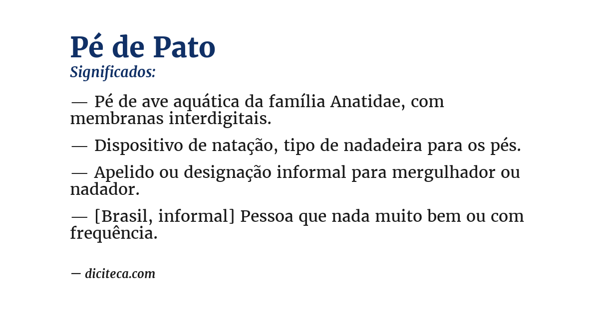 Significado de pé de pato