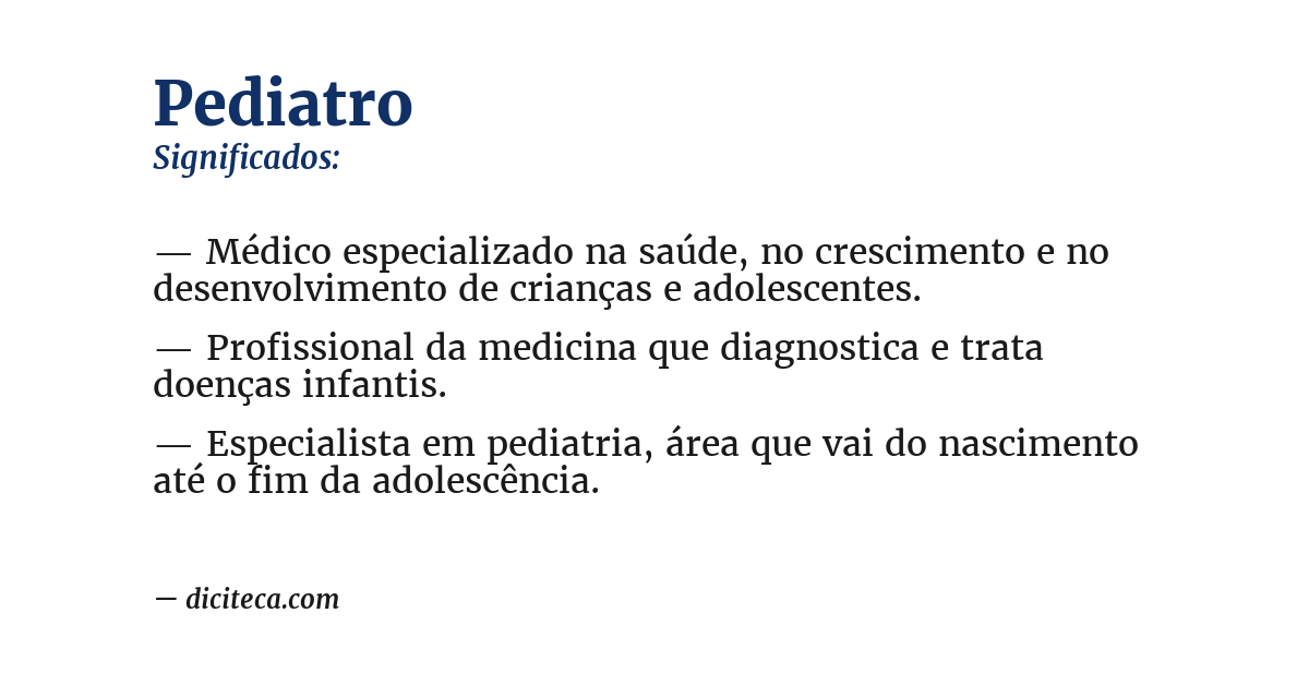 Significado de pediatro