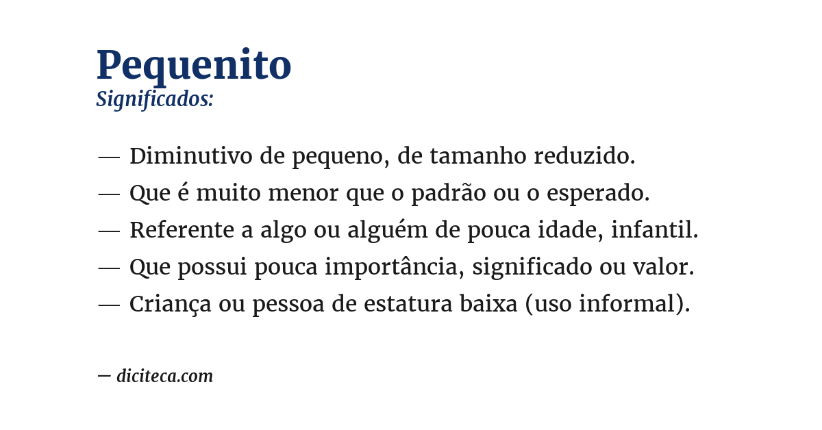 Significado de pequenito