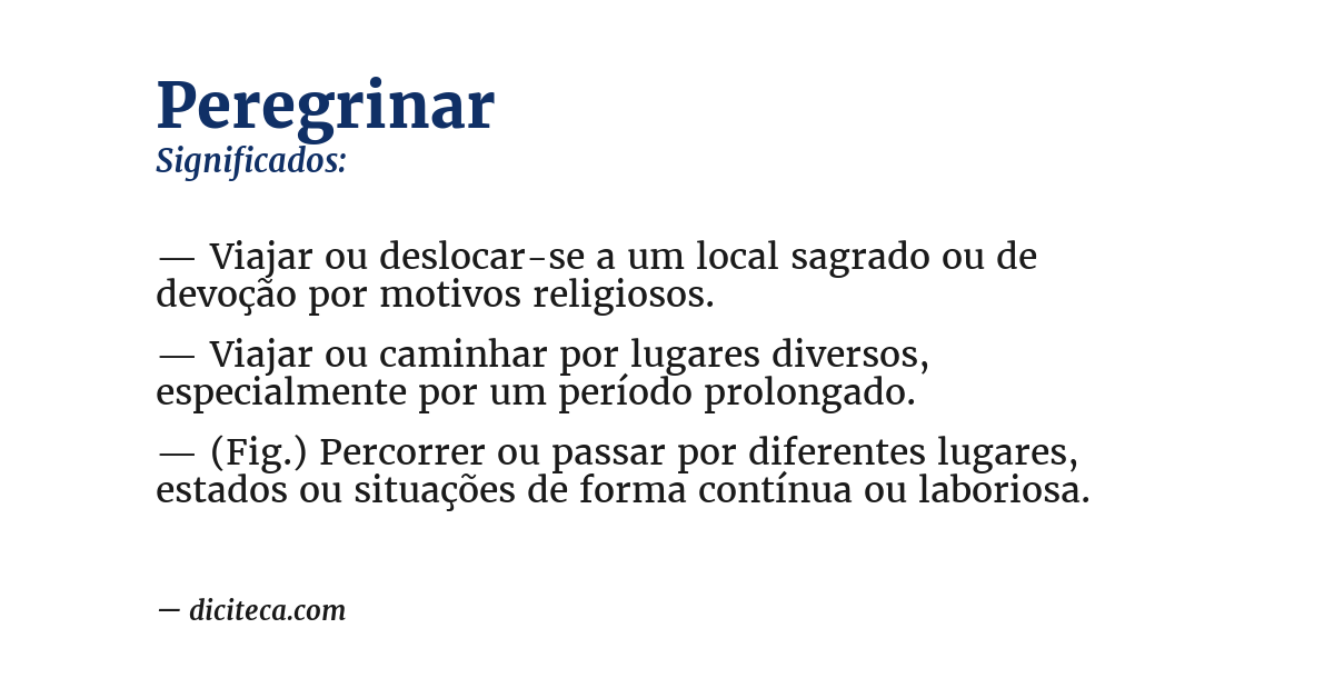 Significado de peregrinar