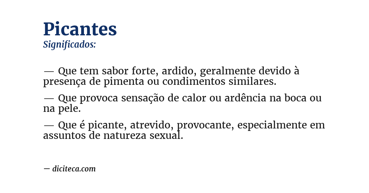 Significado de picantes