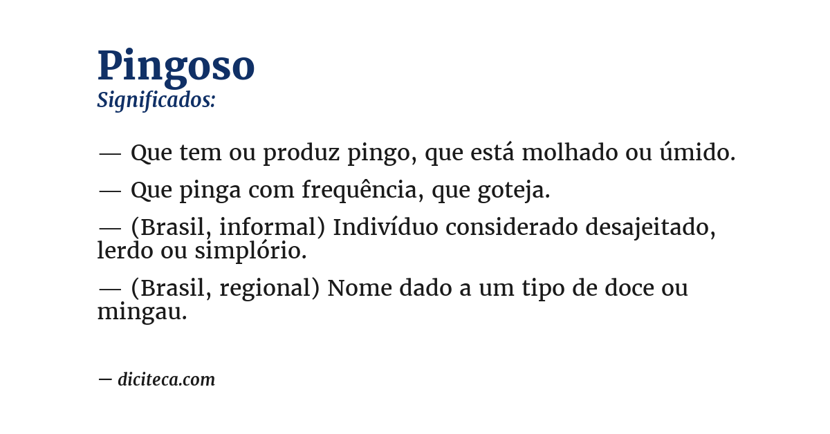 Significado de pingoso