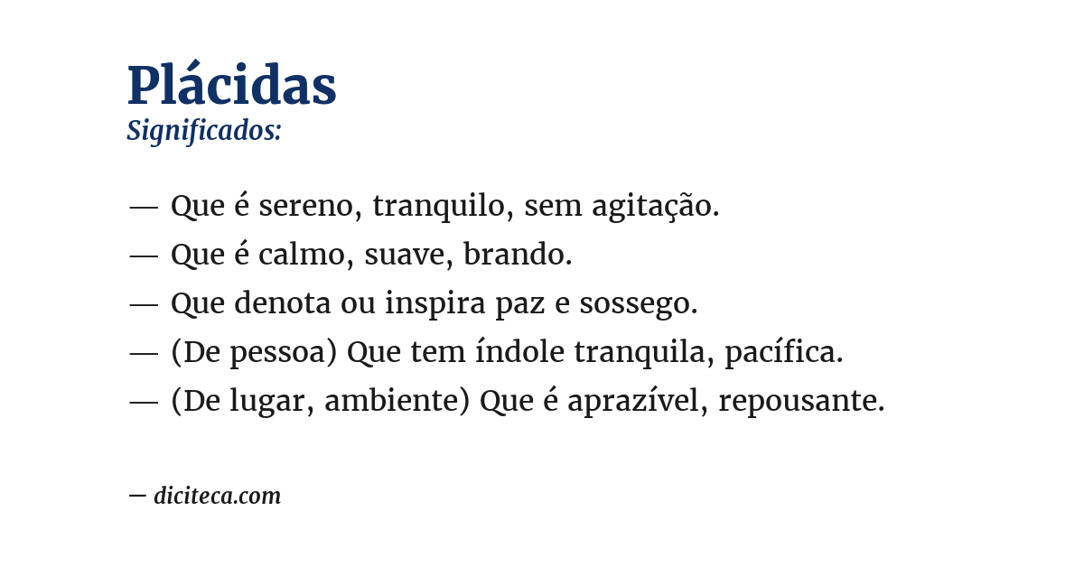Significado de plácidas