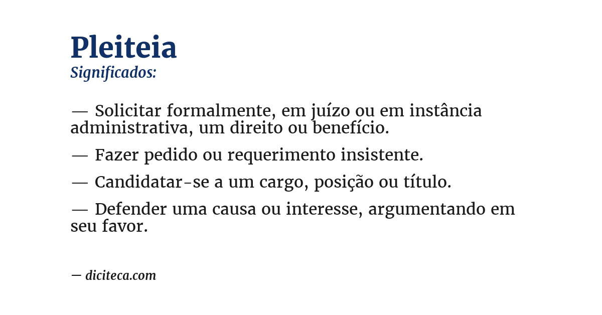 Significado de pleiteia