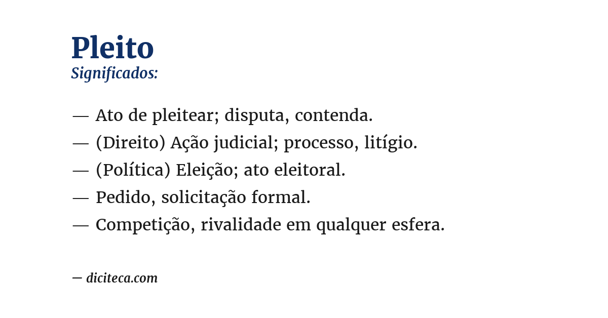 Significado de pleito