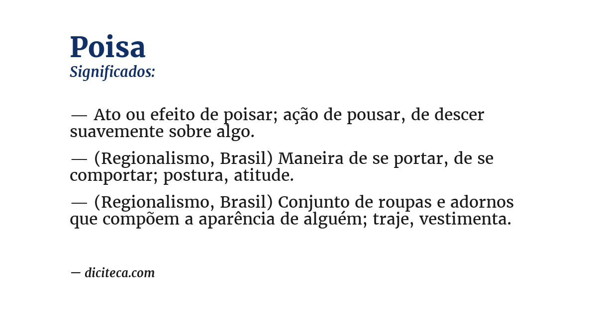 Significado de poisa