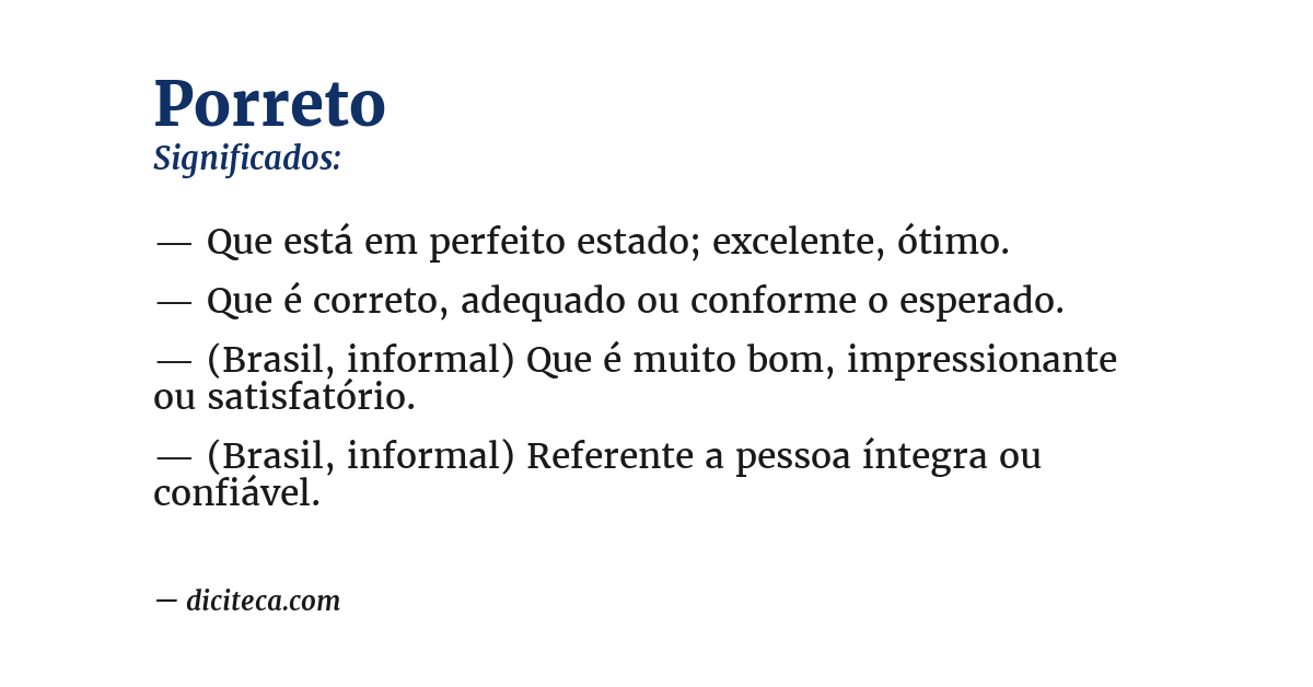 Significado de porreto