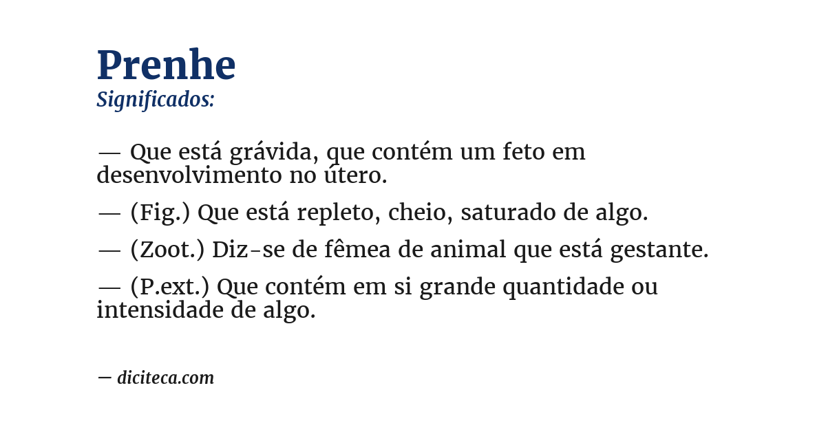 Significado de prenhe