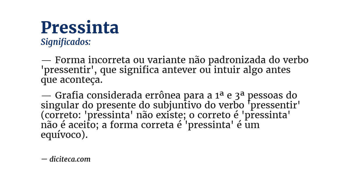 Significado de pressinta