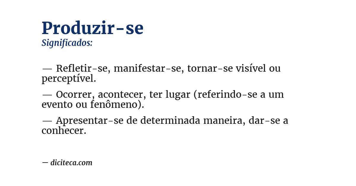 Significado de produzir-se