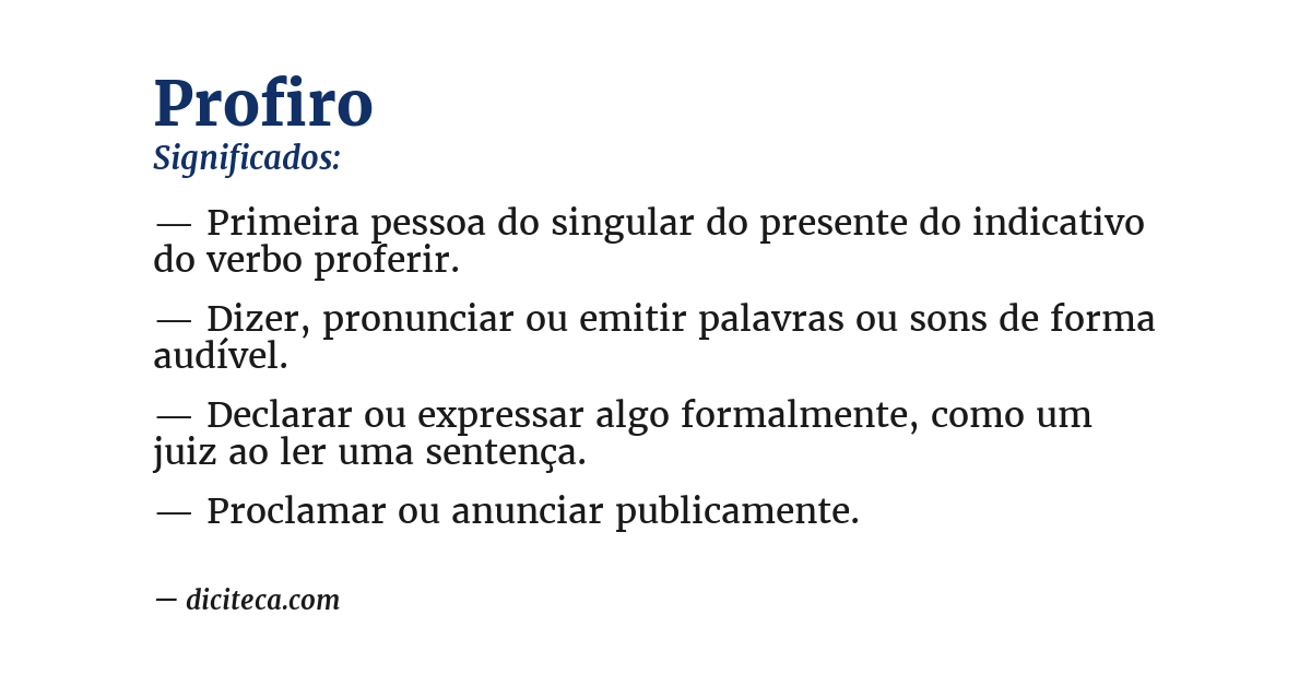 Significado de profiro
