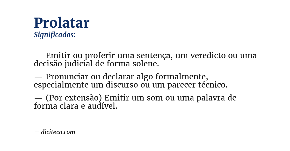 Significado de prolatar