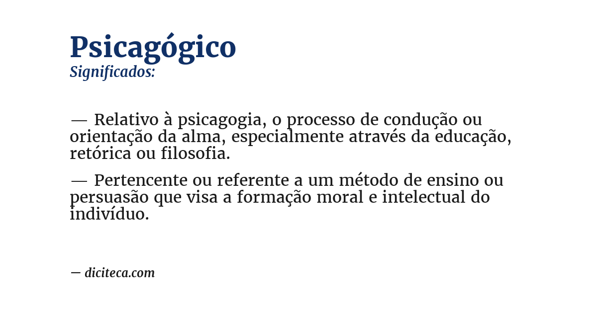 Significado de psicagógico