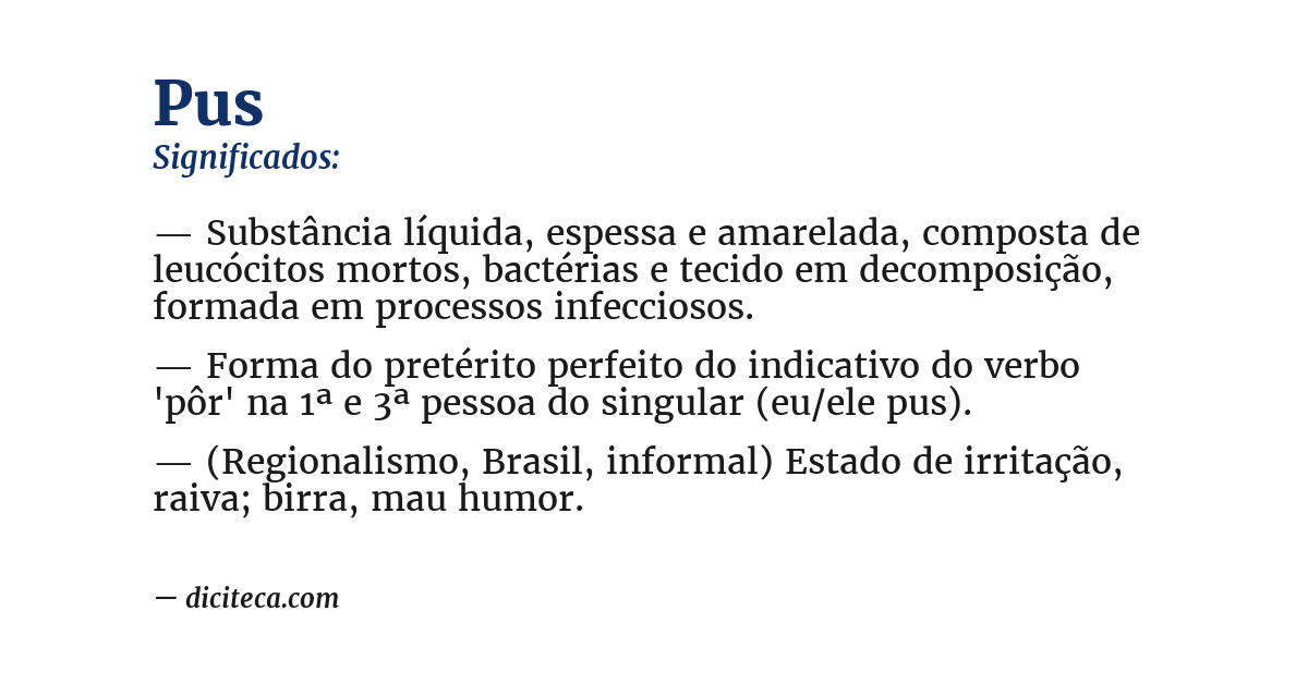 Significado de pus