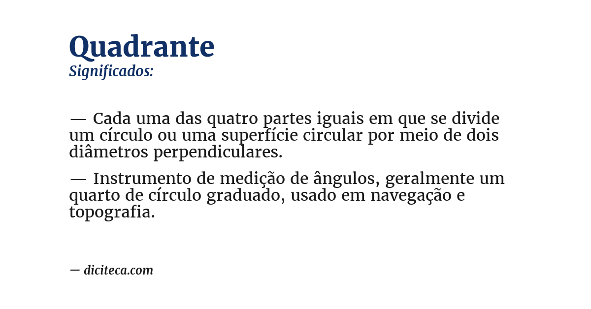 Significado de quadrante