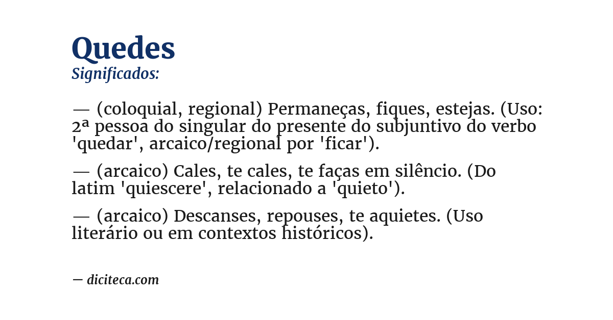 Significado de quedes