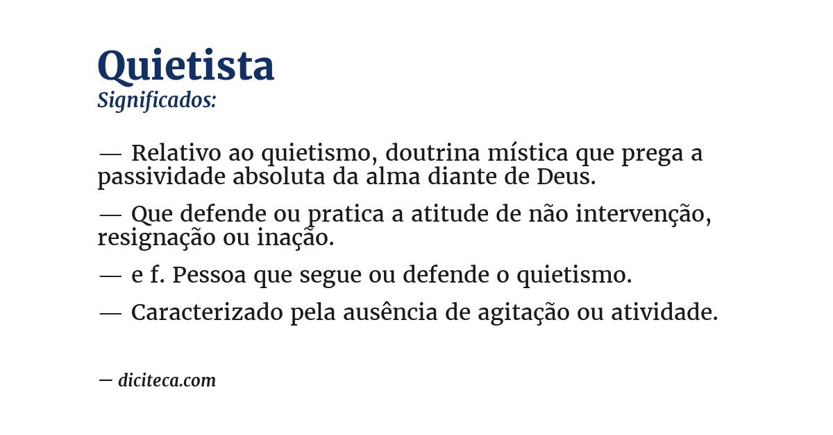 Significado de quietista