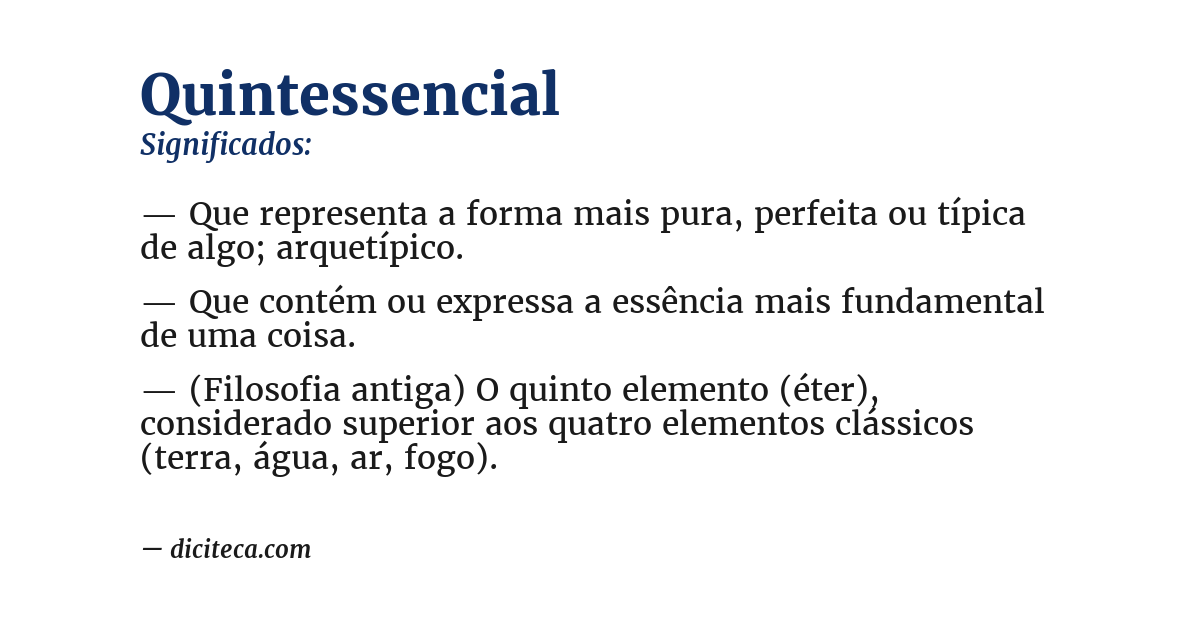 Significado de quintessencial
