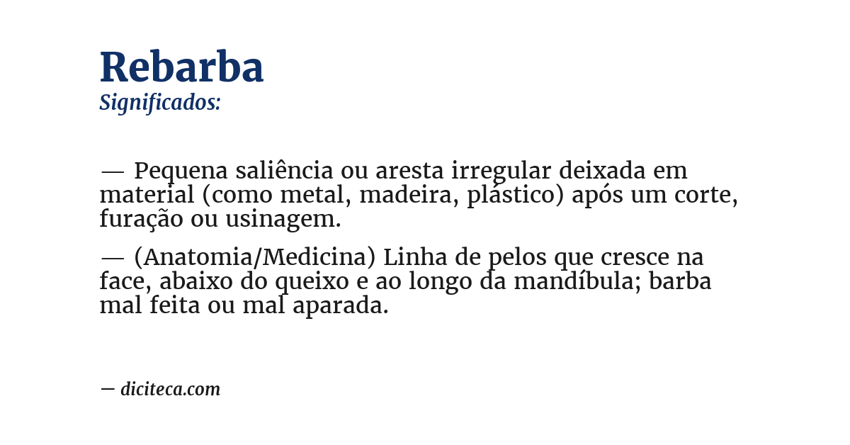 Significado de rebarba