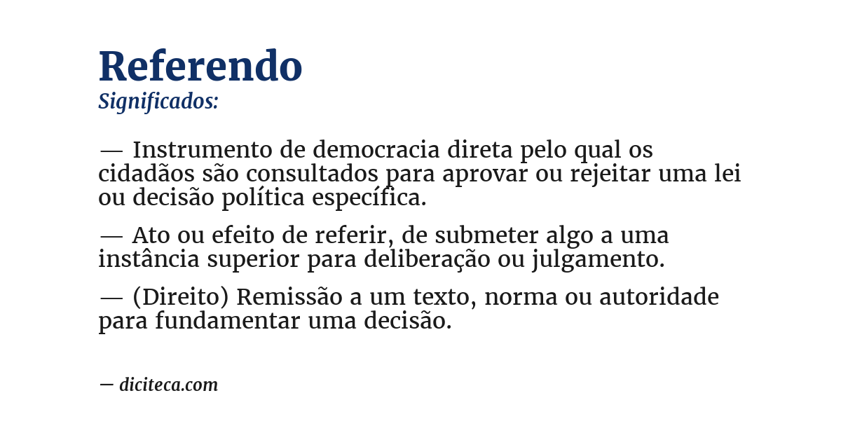 Significado de referendo
