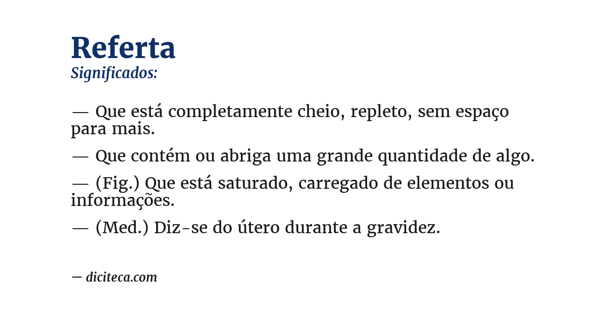 Significado de referta