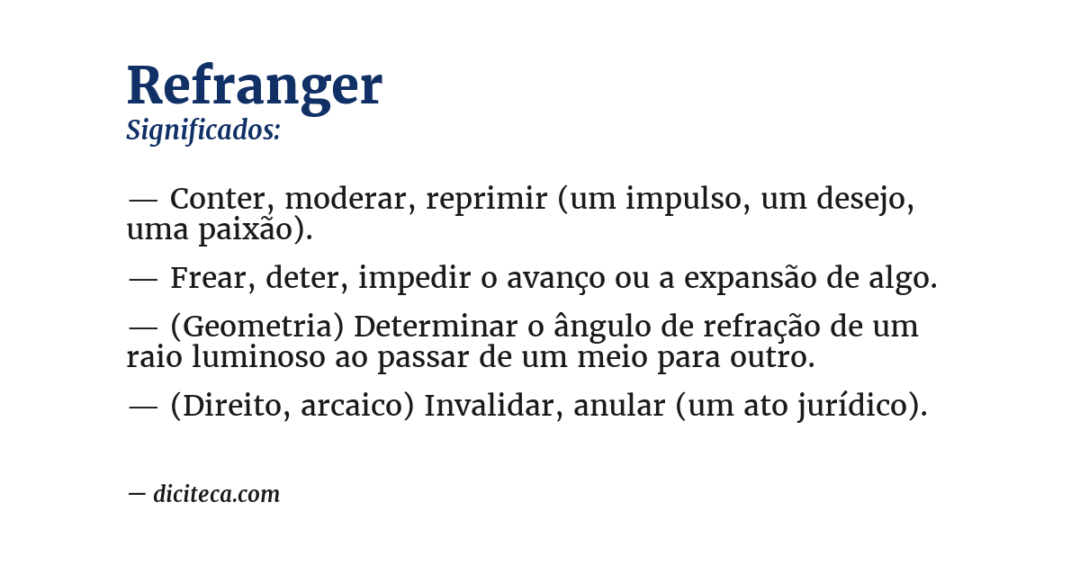 Significado de refranger