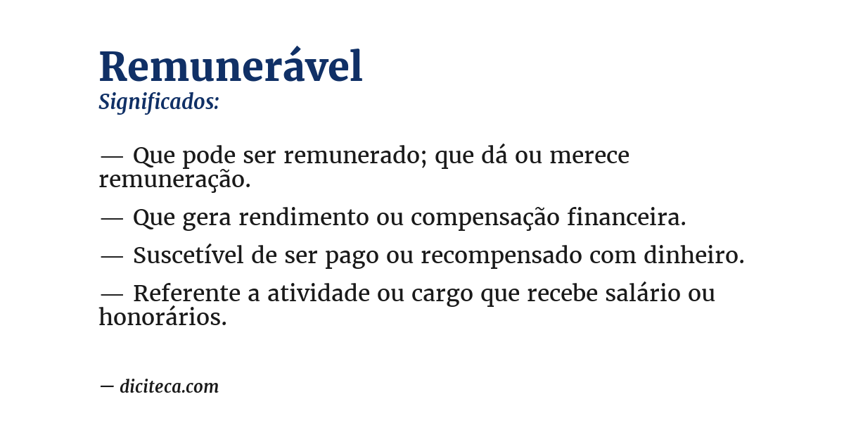 Significado de remunerável