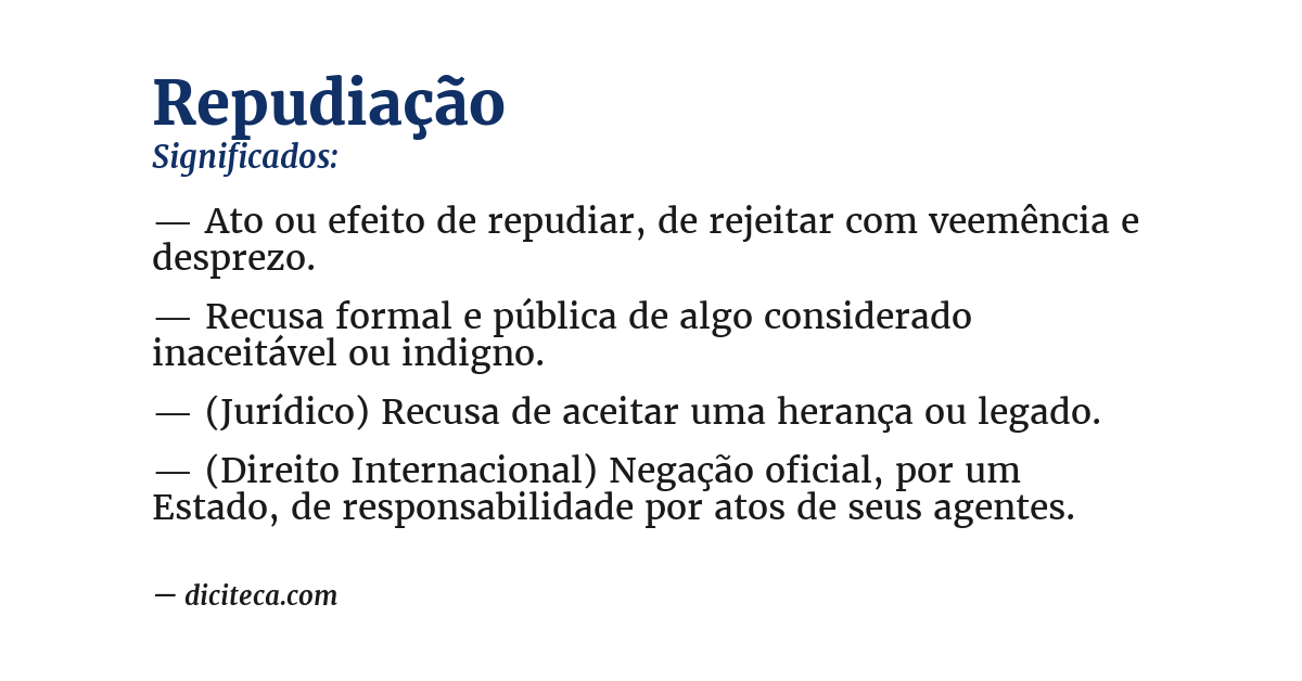 Significado de repudiação