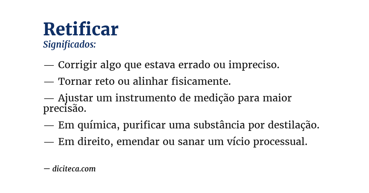 Significado de retificar