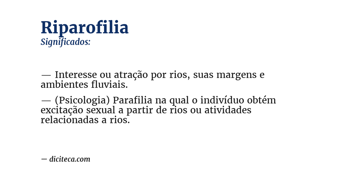 Significado de riparofilia