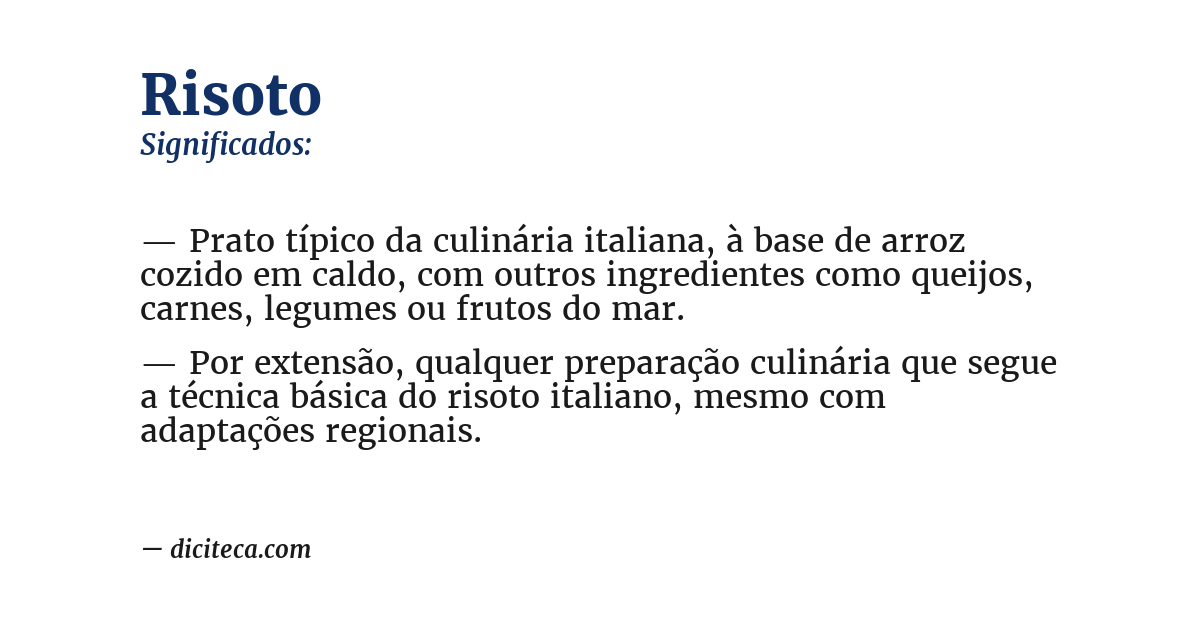 Significado de risoto