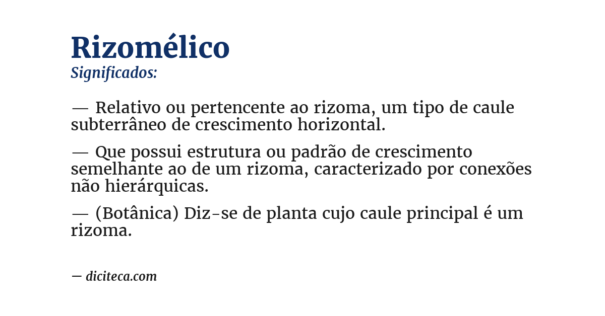 Significado de rizomélico