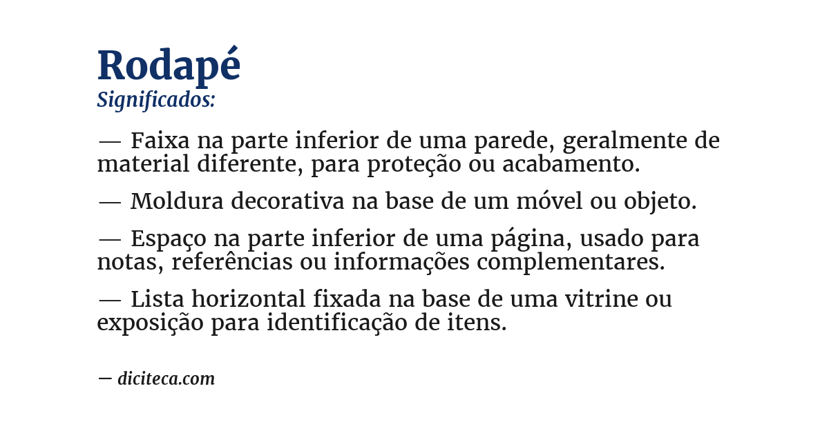 Significado de rodapé