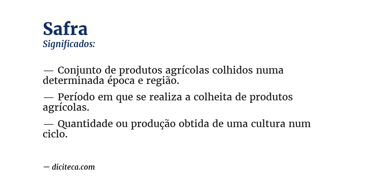 Significado de safra