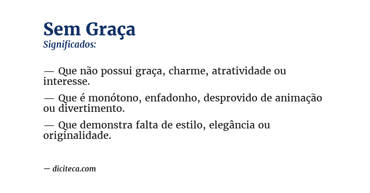 Significado de sem graça