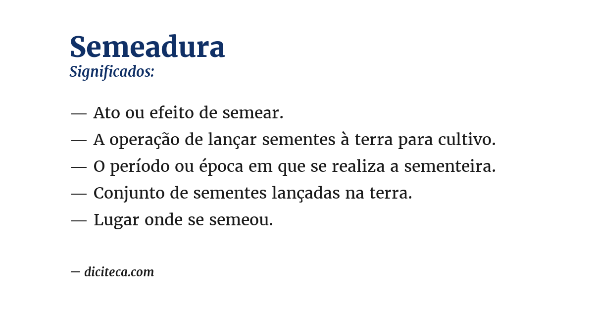 Significado de semeadura