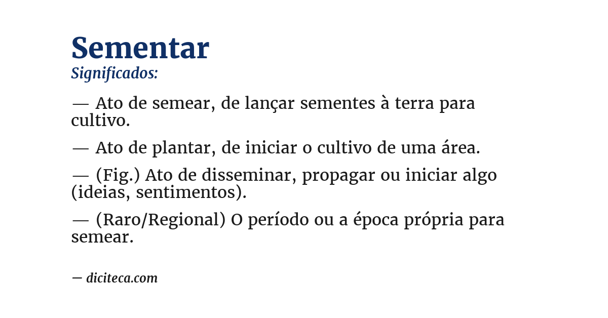 Significado de sementar