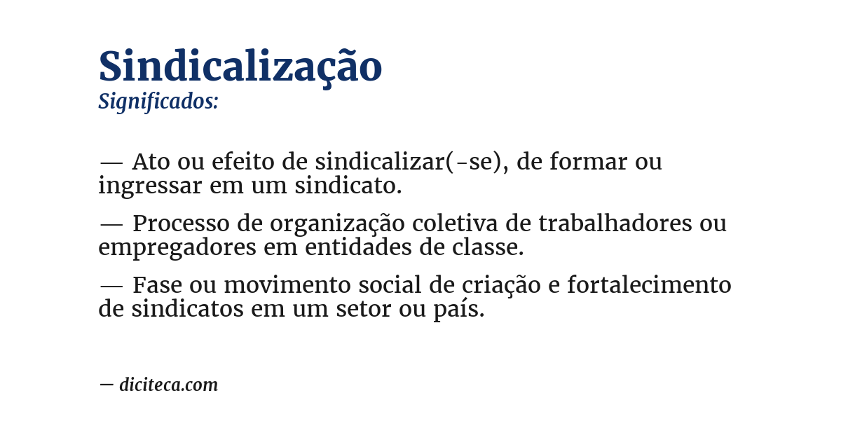 Significado de sindicalização