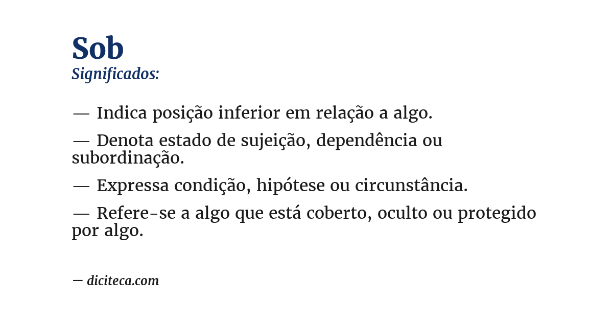 Significado de sob